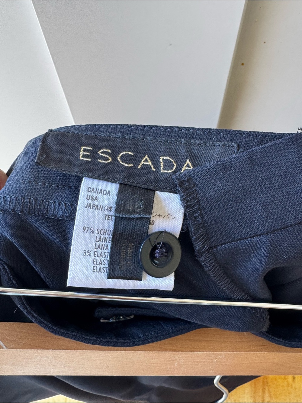 Escada Black Wool-Blend Pants